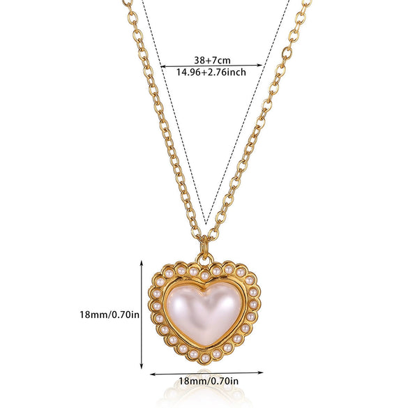 Wholesale Unisex Heartshaped Gold Electroplated Stainless Steel Pendant Necklace With Cross Chain