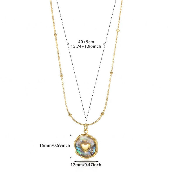 Wholesale Unisex Heartshaped Gold Electroplated Stainless Steel Pendant Necklace With Cross Chain