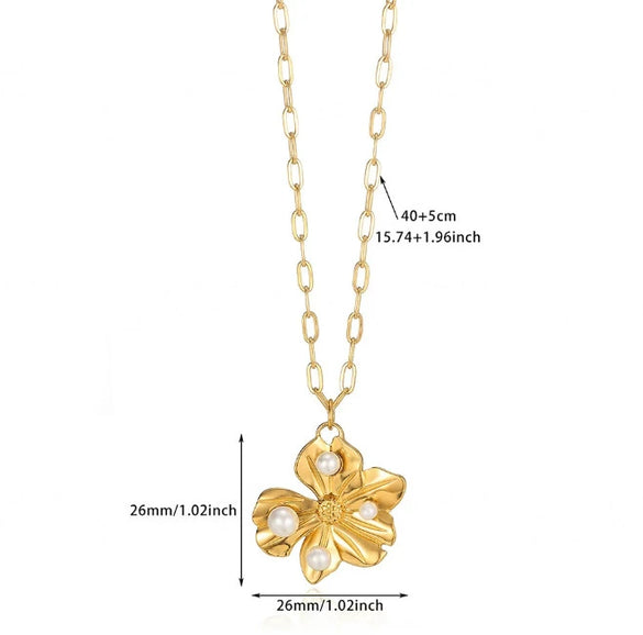 Wholesale Unisex Heartshaped Gold Electroplated Stainless Steel Pendant Necklace With Cross Chain