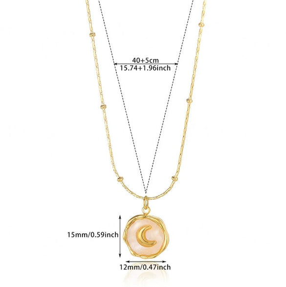 Wholesale Unisex Heartshaped Gold Electroplated Stainless Steel Pendant Necklace With Cross Chain