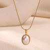 Wholesale Unisex Heartshaped Gold Electroplated Stainless Steel Pendant Necklace With Cross Chain