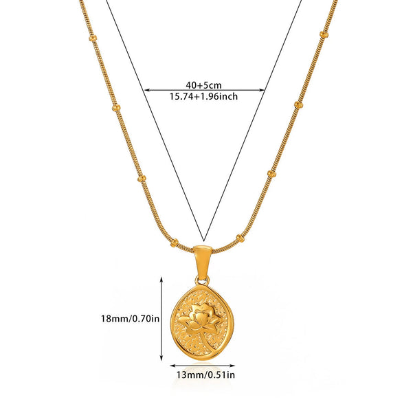 Wholesale Unisex Heartshaped Stainless Steel 18K Gold Plated Cross Chain Pendant Necklace