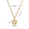 Wholesale Unisex Heartshaped Stainless Steel 18K Gold Plated Cross Chain Pendant Necklace