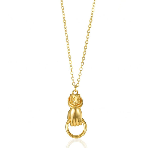 Wholesale Unisex Heartshaped Stainless Steel 18K Gold Plated Cross Chain Pendant Necklace
