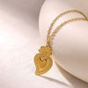 Wholesale Unisex Heartshaped Stainless Steel 18K Gold Plated Cross Chain Pendant Necklace