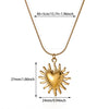 Wholesale Unisex Heartshaped Stainless Steel 18K Gold Plated Cross Chain Pendant Necklace