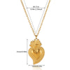 Wholesale Unisex Heartshaped Stainless Steel 18K Gold Plated Cross Chain Pendant Necklace