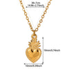 Wholesale Unisex Heartshaped Stainless Steel 18K Gold Plated Cross Chain Pendant Necklace