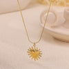 Wholesale Unisex Heartshaped Stainless Steel 18K Gold Plated Cross Chain Pendant Necklace