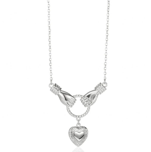 Wholesale Unisex Heartshaped Stainless Steel 18K Gold Plated Cross Chain Pendant Necklace