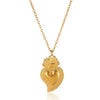 Wholesale Unisex Heartshaped Stainless Steel 18K Gold Plated Cross Chain Pendant Necklace