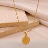 Wholesale Unisex Heartshaped Stainless Steel 18K Gold Plated Cross Chain Pendant Necklace
