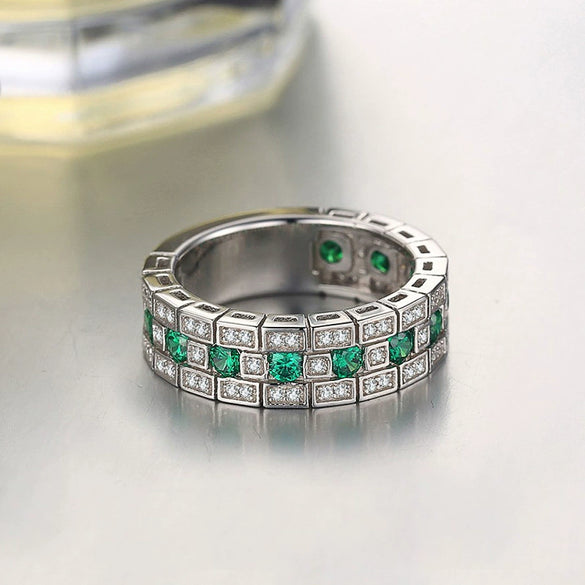 Wholesale Unisex Highend Geometric Copper Ring Inlaid Zircon