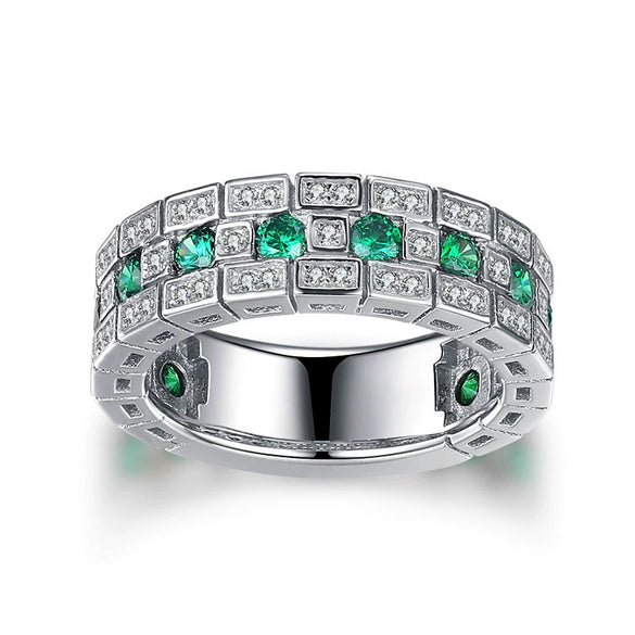 Wholesale Unisex Highend Geometric Copper Ring Inlaid Zircon