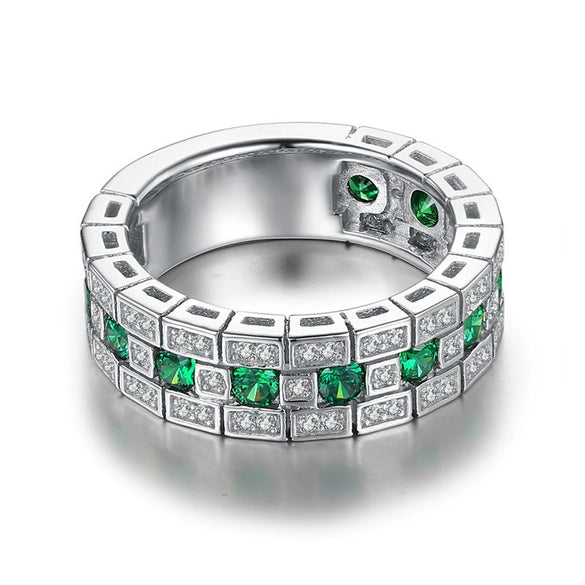 Wholesale Unisex Highend Geometric Copper Ring Inlaid Zircon