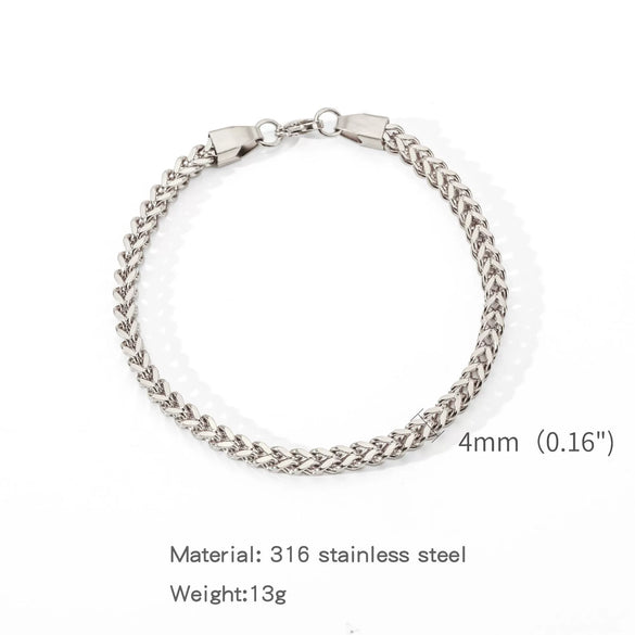 Wholesale Unisex Highend Geometric Stainless Steel Foursided Square Threedimensional Bracelet With Electroplating