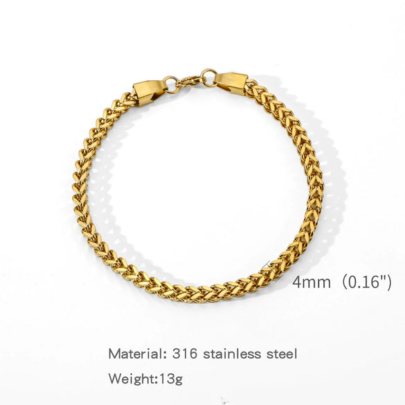 Wholesale Unisex Highend Geometric Stainless Steel Foursided Square Threedimensional Bracelet With Electroplating