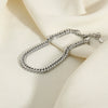 Wholesale Unisex Hip Hop Stainless Steel Cuban Chain Bracelet With Geometric Design And Stainless Steel Color Treatment