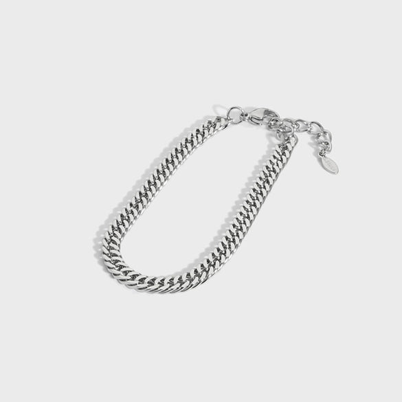 Wholesale Unisex Hip Hop Stainless Steel Cuban Chain Bracelet With Geometric Design And Stainless Steel Color Treatment