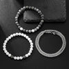 Wholesale Unisex Hip Hop Stretch Handmade Geometric Stone Chain Bracelet