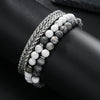 Wholesale Unisex Hip Hop Stretch Handmade Geometric Stone Chain Bracelet