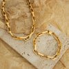 Wholesale Unisex Hip Hop Style Allmatch Goldplated Titanium Steel Jewelry Set With Regular Chain