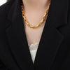 Wholesale Unisex Hip Hop Style Allmatch Goldplated Titanium Steel Jewelry Set With Regular Chain