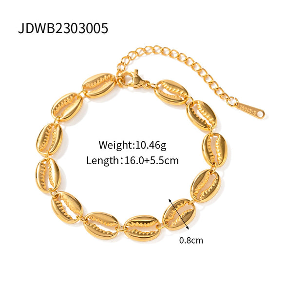 Wholesale Unisex Hip Hop Style Geometric Stainless Steel Gold Plated Chain Bracelet