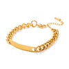 Wholesale Unisex Hip Hop Style Geometric Stainless Steel Gold Plated Chain Bracelet