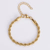 Wholesale Unisex Hip Hop Titanium Steel Electroplated 18K Gold Twist Chain Bracelet