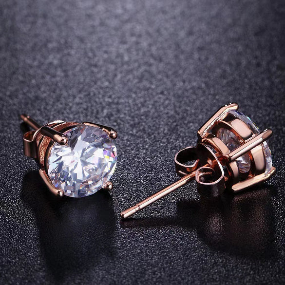 Wholesale Unisex Hiphop Round Tassel Inlaid Zircon Fourclaw Earrings Copper Material Set With Gems