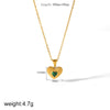 Wholesale Unisex Inlaid Pearl Heart Shape Titanium Steel Earrings