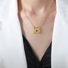 Wholesale Unisex Inlaid Turquoise Zircon Devil's Eye Design Electroplated Titanium Steel Jewelry Suit Necklace Bracelet