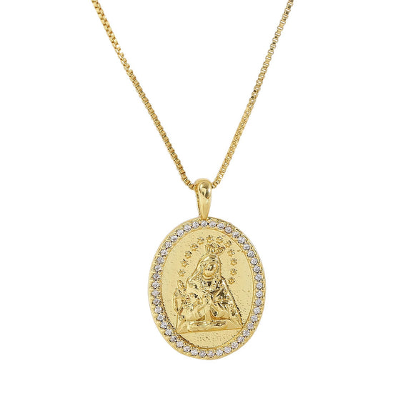 Wholesale Unisex Ins Style Copper Goldplated Cross Pendant Necklace With Zircon And O Word Chain