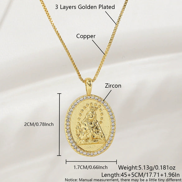 Wholesale Unisex Ins Style Copper Goldplated Cross Pendant Necklace With Zircon And O Word Chain