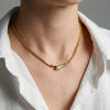 Wholesale Unisex Ins Style Electroplated Stainless Steel Round Snake Bone Chain Necklace