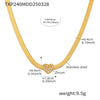 Wholesale Unisex Ins Style Ferris Wheel Titanium Steel Electroplated Snake Bone Chain Bracelet And Love Zircon Necklace Jewelry Set