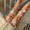 Wholesale Unisex Ins Style Geometric Butterfly Open Ring 18K Goldplated Titanium Steel
