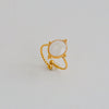 Wholesale Unisex Ins Style Geometric Butterfly Open Ring 18K Goldplated Titanium Steel