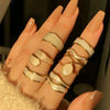 Wholesale Unisex Ins Style Geometric Butterfly Open Ring 18K Goldplated Titanium Steel