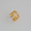 Wholesale Unisex Ins Style Geometric Butterfly Open Ring 18K Goldplated Titanium Steel