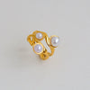 Wholesale Unisex Ins Style Geometric Butterfly Open Ring 18K Goldplated Titanium Steel