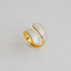 Wholesale Unisex Ins Style Geometric Butterfly Open Ring 18K Goldplated Titanium Steel