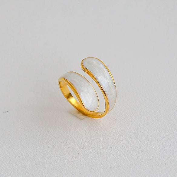 Wholesale Unisex Ins Style Geometric Butterfly Open Ring 18K Goldplated Titanium Steel