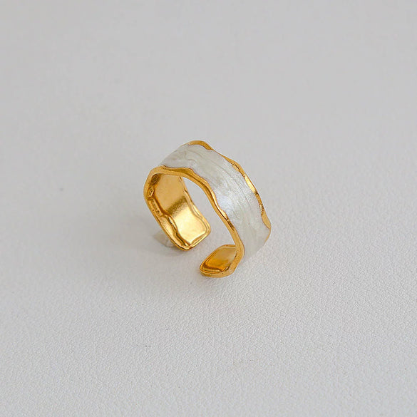 Wholesale Unisex Ins Style Geometric Butterfly Open Ring 18K Goldplated Titanium Steel