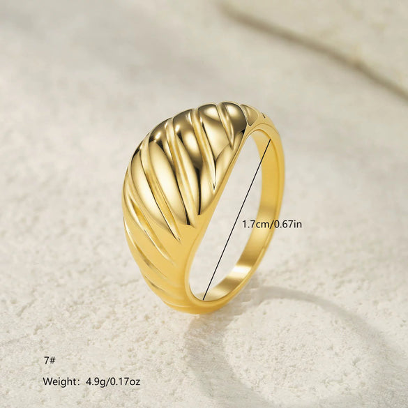 Wholesale Unisex Ins Style Geometric Stainless Steel Electroplated Ring