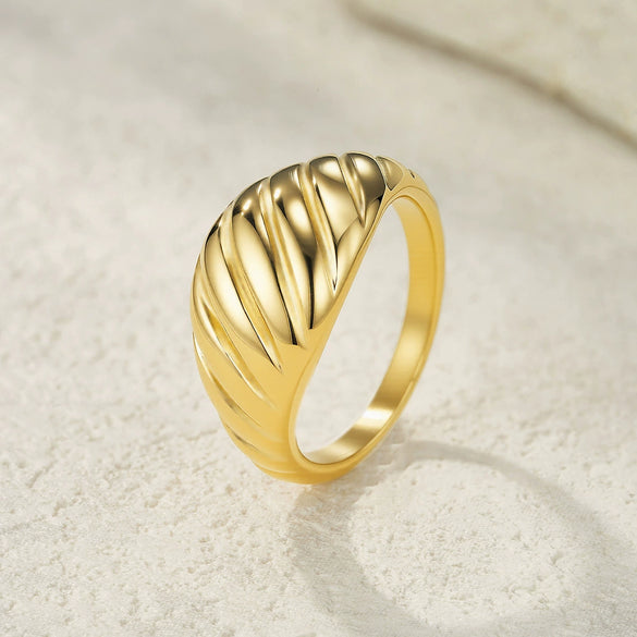 Wholesale Unisex Ins Style Geometric Stainless Steel Electroplated Ring
