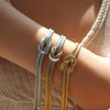 Wholesale Unisex Ins Style Geometric Stainless Steel Handmade Knotted Snake Chain Herringbone Real Gold Plated Bracelet Necklace Ring