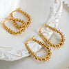 Wholesale Unisex Ins Style Geometric Titanium Steel Gold Plated Stitching Design Ushaped Earrings