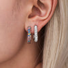 Wholesale Unisex Ins Style Geometric Titanium Steel Zircon Blue Turquoise 18K Gold Plated Earrings